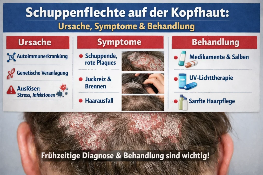 Schuppenflechte auf der Kopfhaut: Ursache, Symptome & Behandlung