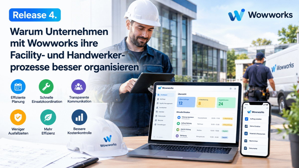 Release 4. Warum Unternehmen mit Wowworks ihre Facility- und Handwerkerprozesse besser organisieren